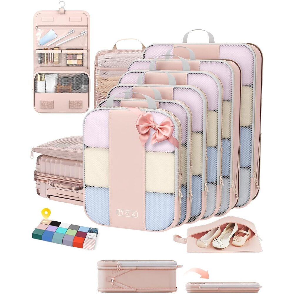 10 Set Compression Packing Cubes for Travel Gifts Mom Women, Luggage